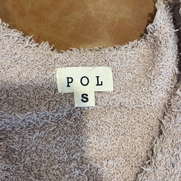 POL Women's Tan Fuzzy Teddy Bear Top - Size Small - Picture 2 of 5